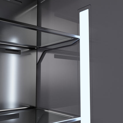 ZLINE Autograph Edition 72 in. 39.6 cu. ft. Panel Ready French Door Built-In Bottom Freezer Refrigerator with Water Dispensers and Ice Makers with Graphite Gray Interior and Polished Gold Accents (GRBITZ-72-G)