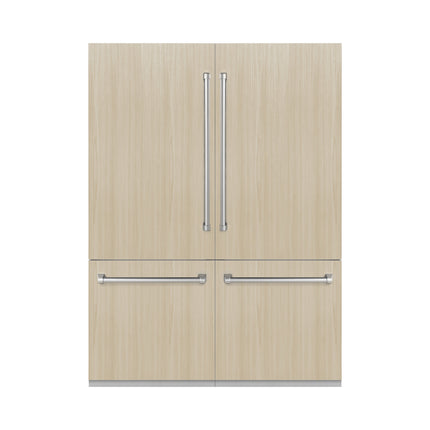 ZLINE 60 in. 32.2 cu. ft. Panel Ready French Door Built-In Bottom Freezer Refrigerator with Water Dispensers and Ice Makers with Graphite Gray Interior (GRBIV-60)