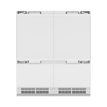 ZLINE Autograph Edition 72 in. 39.6 cu. ft. Panel Ready French Door Built-In Bottom Freezer Refrigerator with Water Dispensers and Ice Makers and Matte Black Accents (RBITZ-72-MB)