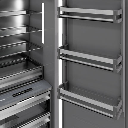 ZLINE 18 in. 8.6 cu. ft. Right Hinge Column Freezer in Satin Stainless Steel with Graphite Gray Interior (RCFVR-SN-18)