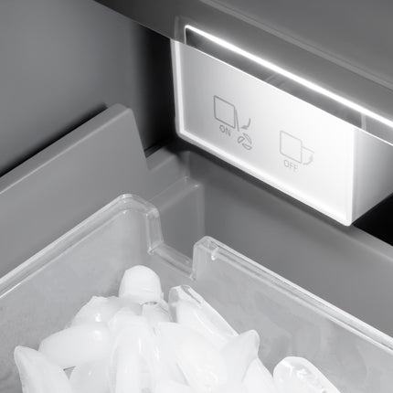ZLINE Autograph Edition 18 in. 8.6 cu. ft. Right Hinge Column Freezer in Satin Stainless Steel with Graphite Gray Interior and Matte Black Accents (RCFVRZ-SN-18-MB)