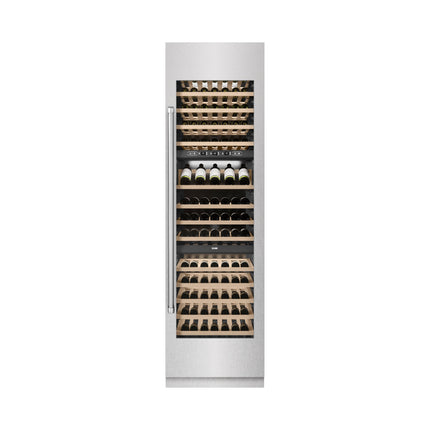 ZLINE 24 in. 12.4 cu. ft. Triple Zone 100 Bottle Column Wine Cooler in Satin Stainless Steel (RCWV-SN-24)