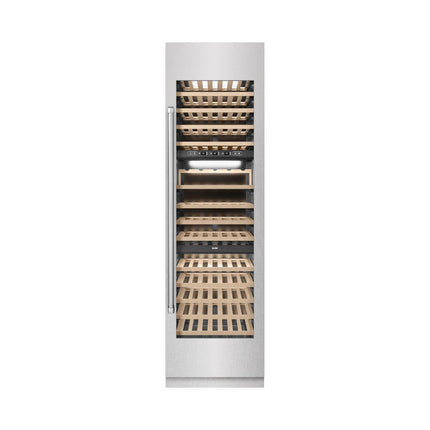 ZLINE 24 in. 12.4 cu. ft. Triple Zone 100 Bottle Column Wine Cooler in Satin Stainless Steel (RCWV-SN-24)
