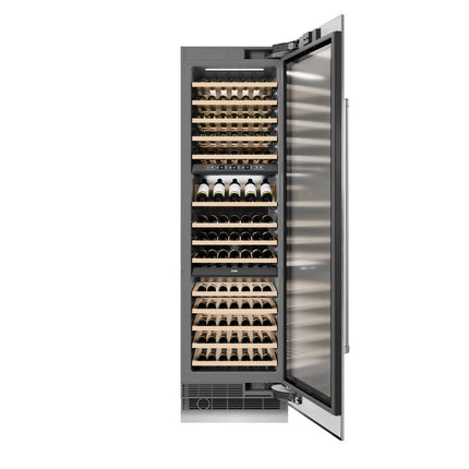 ZLINE 24 in. 12.4 cu. ft. Triple Zone 100 Bottle Column Wine Cooler in Satin Stainless Steel (RCWV-SN-24)