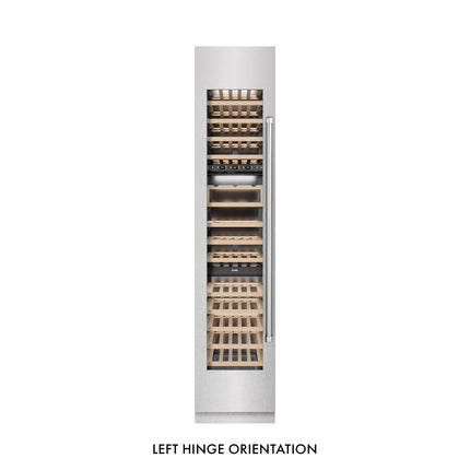 ZLINE 18 in. 9.0 cu. ft. Triple Zone 68 Bottle Left Hinge Column Wine Cooler in Satin Stainless Steel (RCWVL-SN-18)