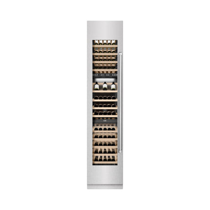 ZLINE 18 in. 9.0 cu. ft. Triple Zone 68 Bottle Left Hinge Column Wine Cooler in Satin Stainless Steel (RCWVL-SN-18)