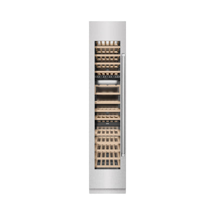 ZLINE 18 in. 9.0 cu. ft. Triple Zone 68 Bottle Left Hinge Column Wine Cooler in Satin Stainless Steel (RCWVL-SN-18)