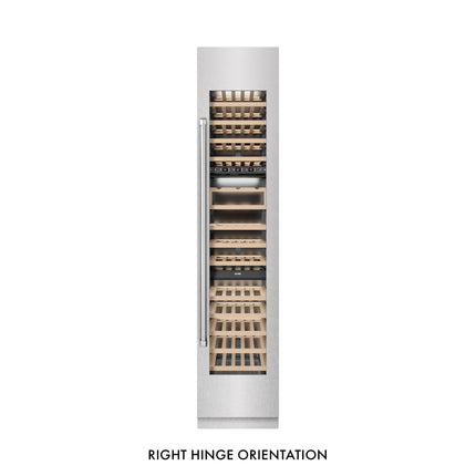 ZLINE 18 in. 9.0 cu. ft. Triple Zone 68 Bottle Right Hinge Column Wine Cooler in Satin Stainless Steel (RCWVR-SN-18)