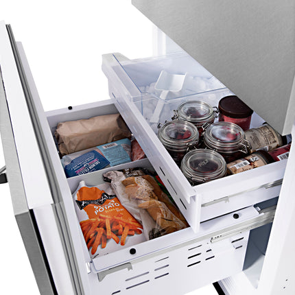 ZLINE 30 in. 16.1 cu. ft. Built-In Bottom Freezer Refrigerator with Water Dispenser and Ice Maker in Satin Stainless Steel (RBIV-SN-30)