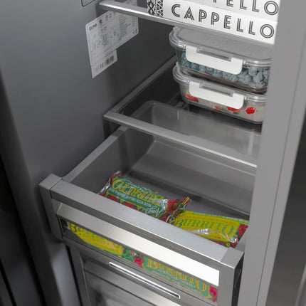 ZLINE 18 in. 8.6 cu. ft. Left Hinge Column Freezer in Stainless Steel with Graphite Gray Interior (RCFVL-304-18)