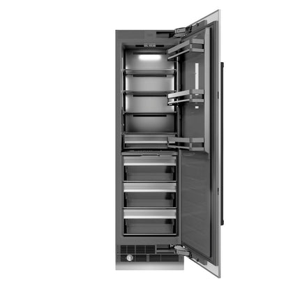 ZLINE Autograph Edition 24 in. 12.5 cu. ft. Column Refrigerator in Stainless Steel with Graphite Gray Interior and Matte Black Accents (RCRVZ-30424-MB)