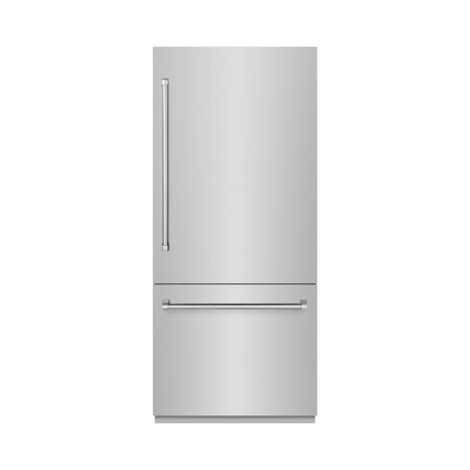 ZLINE 36 in. 19.8 cu. ft. Built-In Bottom Freezer Refrigerator with Water Dispenser and Ice Maker in Stainless Steel (RBIT-304-36)