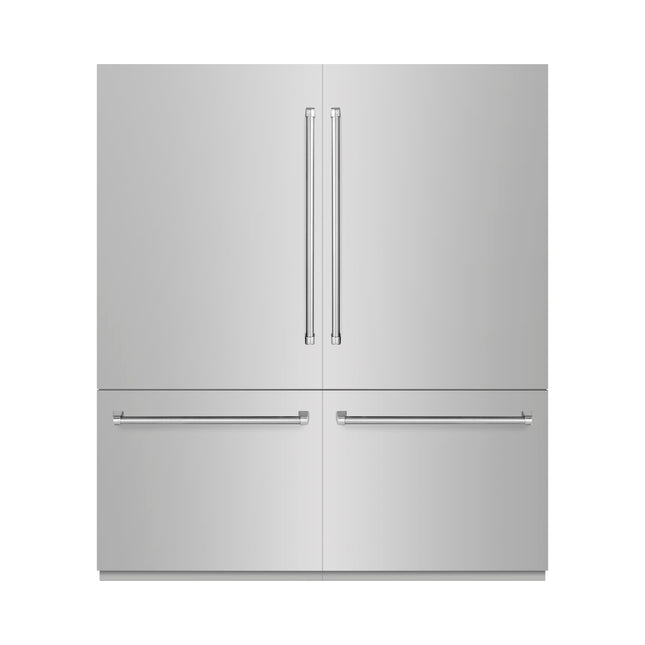 ZLINE 72 in. 39.6 cu. ft. French Door Built-In Bottom Freezer Refrigerator with Water Dispensers and Ice Makers in Stainless Steel (RBIT-304-72)