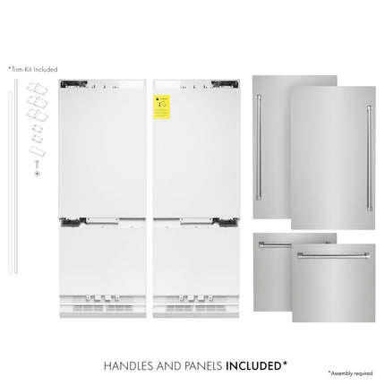 ZLINE 60 in. 32.2 cu. ft. French Door Built-In Bottom Freezer Refrigerator with Water Dispensers and Ice Makers in Stainless Steel (RBIV-304-60)