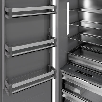 ZLINE 18 in. 8.6 cu. ft. Left Hinge Column Freezer in White Matte with Graphite Gray Interior (RCFVL-WM-18)