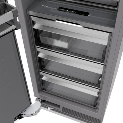 ZLINE 18 in. 8.6 cu. ft. Left Hinge Column Freezer in White Matte with Graphite Gray Interior (RCFVL-WM-18)