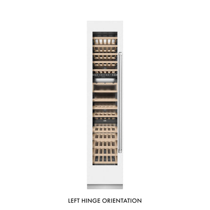 ZLINE 18 in. 9.0 cu. ft. Triple Zone 68 Bottle Left Hinge Column Wine Cooler in White Matte (RCWVL-WM-18)