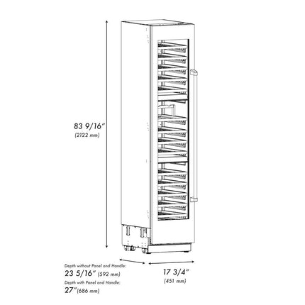 ZLINE Autograph Edition 18 in. 9.0 cu. ft. Triple Zone 68 Bottle Left Hinge Column Wine Cooler in White Matte with Polished Gold Accents (RCWVLZ-WM-18-G)
