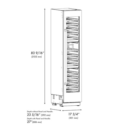 ZLINE Autograph Edition 18 in. 9.0 cu. ft. Triple Zone 68 Bottle Right Hinge Column Wine Cooler in White Matte with Champagne Bronze Accents (RCWVRZ-WM-18-CB)