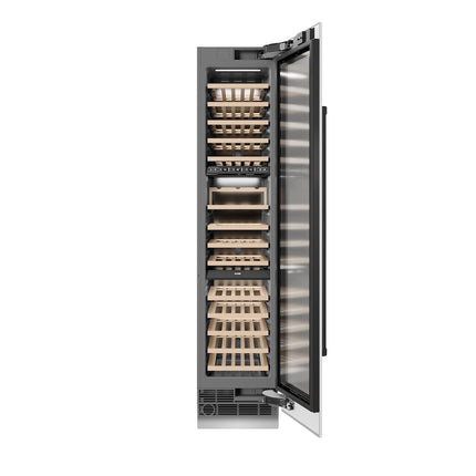 ZLINE Autograph Edition 18 in. 9.0 cu. ft. Triple Zone 68 Bottle Right Hinge Column Wine Cooler in White Matte with Matte Black Accents (RCWVRZ-WM-18-MB)