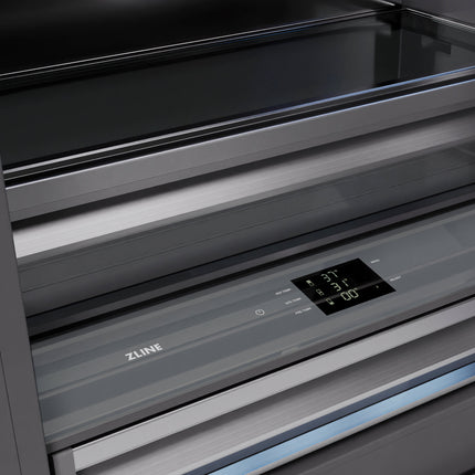 ZLINE Autograph Edition 72 in. 39.6 cu. ft. French Door Built-In Bottom Freezer Refrigerator with Water Dispensers and Ice Makers in White Matte with Graphite Gray Interior and Champagne Bronze Accents (GRBITZ-WM-72-CB)