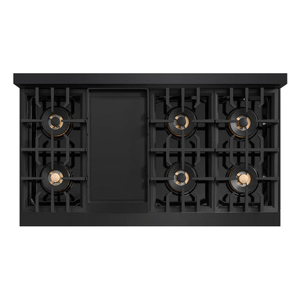 ZLINE 48 in. Classic Gas Rangetop with 8 Burner DuoPro™ Cooktop in Black Stainless Steel (PCRTB-48)