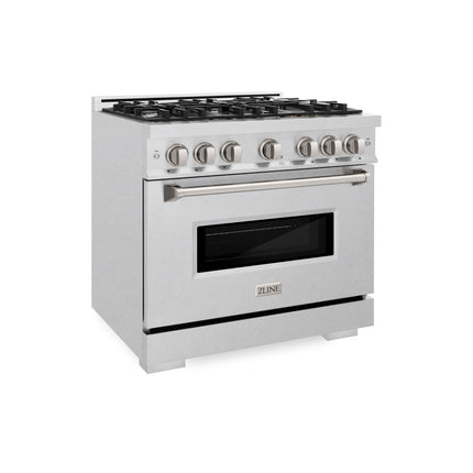 ZLINE 36 in. 5.2 cu. ft. Classic Dual Fuel Range with 6 Burner Gas Cooktop and Electric Convection Oven in Satin Stainless Steel (CDRS-36)