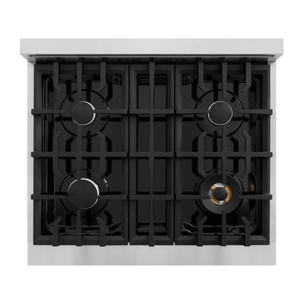 ZLINE 30 in. 4.2 cu. ft. Classic Gas Range with 4 Burner Cooktop and Convection Gas Oven in Stainless Steel (CGR30)