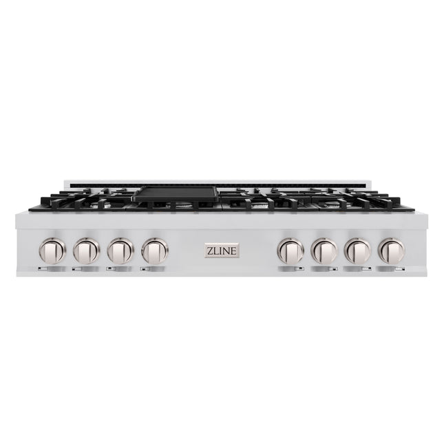 ZLINE 48 in. Classic Gas Rangetop with 8 Burners and Porcelain Cooktop in Stainless Steel (RT48)