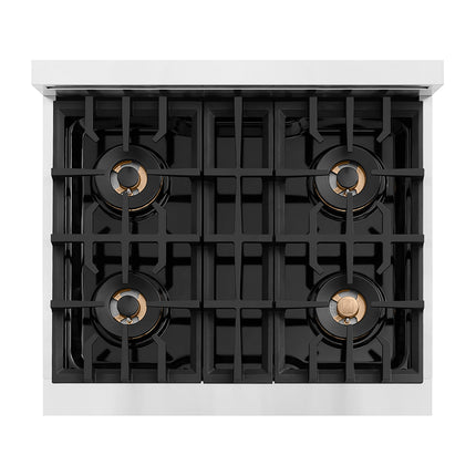 ZLINE Autograph Edition 30 in. Classic Gas Rangetop with 4 Burner DuoPro™ Cooktop in Stainless Steel and Matte Black Accents (PCRTZ-30-MB)