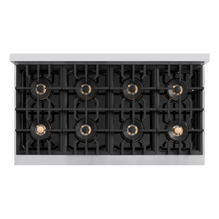 ZLINE Autograph Edition 48 in. Classic Gas Rangetop with 8 Burner DuoPro™ Cooktop in Stainless Steel and Matte Black Accents (PCRTZ-48-MB)