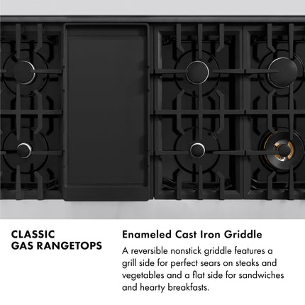ZLINE 48 in. Classic Gas Rangetop with 8 Burners and Porcelain Cooktop in Stainless Steel with Griddle (RT-GR-48)