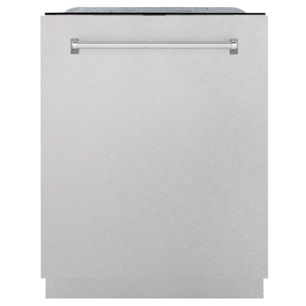 ZLINE 24 in. Monument Series 3rd Rack Top Touch Control Dishwasher with Satin Stainless Steel Panel and Stainless Steel Tub, 45dBa (DWMT-SN-24)