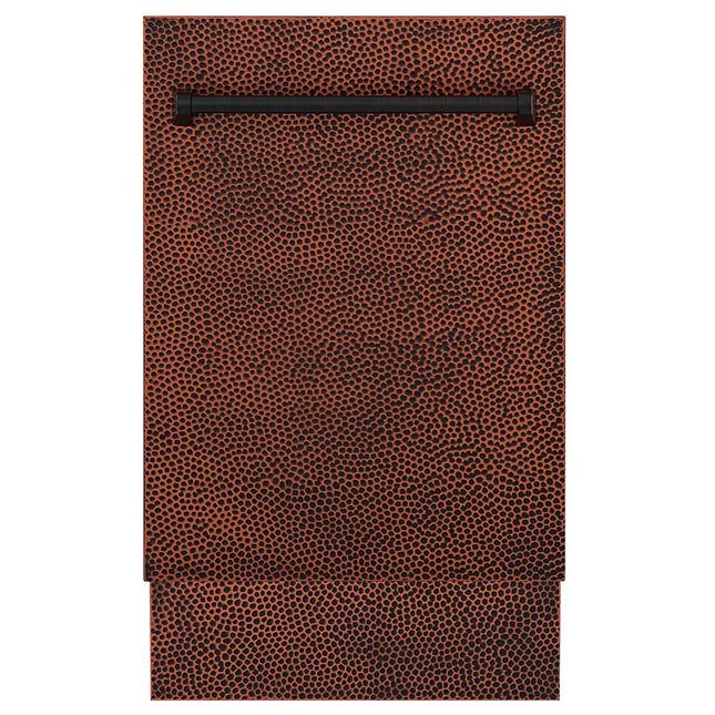 ZLINE 18 in. Tallac Series 3rd Rack Top Control Built-In Dishwasher in Hand Hammered Copper with Stainless Steel Tub, 51dBa (DWV-HH-18)