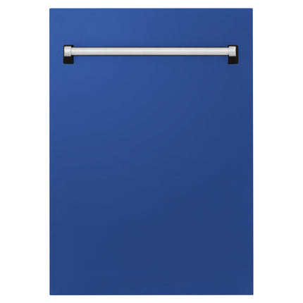 ZLINE 18" Tallac Dishwasher Panel in Blue Matte with Traditional Handle (DPV-BM-18)