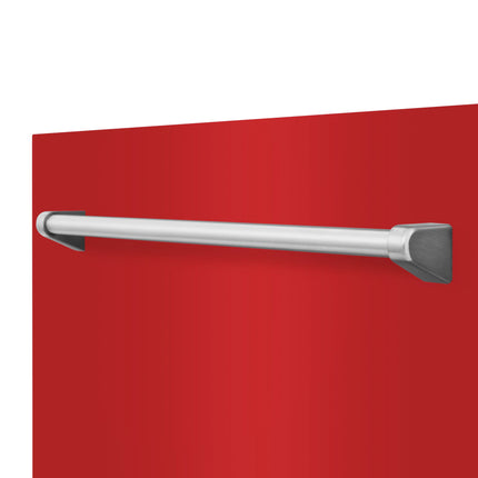 ZLINE 24" Monument Dishwasher Panel in Red Matte with Traditional Handle (DPMT-RM-24)