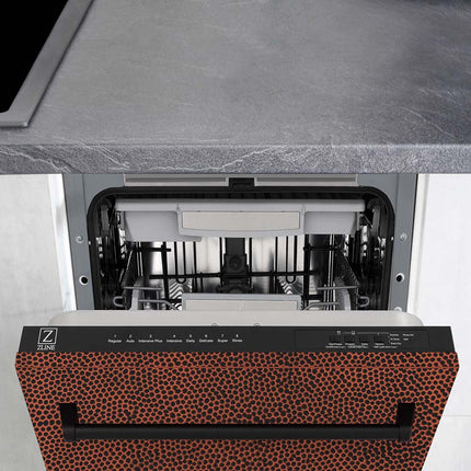 ZLINE 18 in. Tallac Series 3rd Rack Top Control Built-In Dishwasher in Hand Hammered Copper with Stainless Steel Tub, 51dBa (DWV-HH-18)