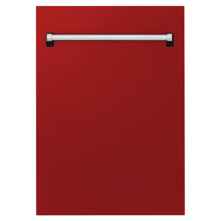 ZLINE 18" Tallac Dishwasher Panel in Red Matte with Traditional Handle (DPV-RM-18)
