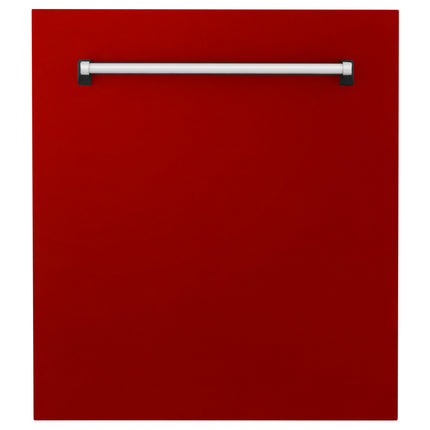 ZLINE 24" Tallac Dishwasher Panel in Red Gloss with Traditional Handle (DPV-RG-24)
