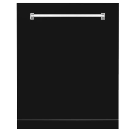 ZLINE 24" Monument Dishwasher Panel in Black Matte with Traditional Handle (DPMT-BLM-24)