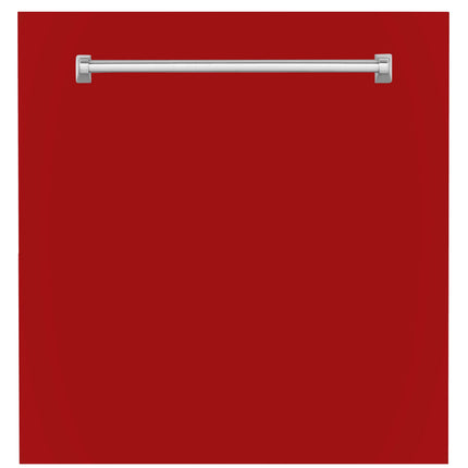 ZLINE 24" Monument Dishwasher Panel in Red Gloss with Traditional Handle (DPMT-RG-24)