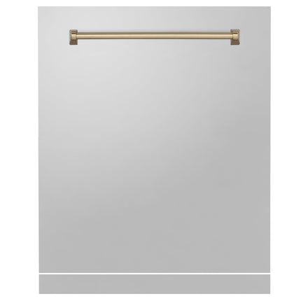 ZLINE Autograph Edition 24" Monument Dishwasher Panel in Stainless Steel with Champagne Bronze Handle (DPMTZ-304-24-CB)