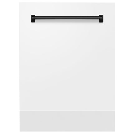 ZLINE Autograph Edition 24" Tallac Dishwasher Panel in White Matte with Matte Black Handle (DPVZ-WM-24-MB)