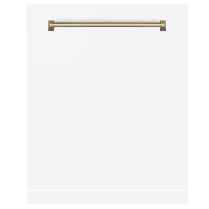 ZLINE Autograph Edition 24" Monument Dishwasher Panel in White Matte with Champagne Bronze Handle (DPMTZ-WM-24-CB)