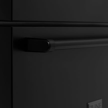 ZLINE 36 in. 22.5 cu. ft. Counter-Depth French Door Refrigerator with Ice Maker in Fingerprint-Resistant Black Stainless Steel (RFM-36-BS)
