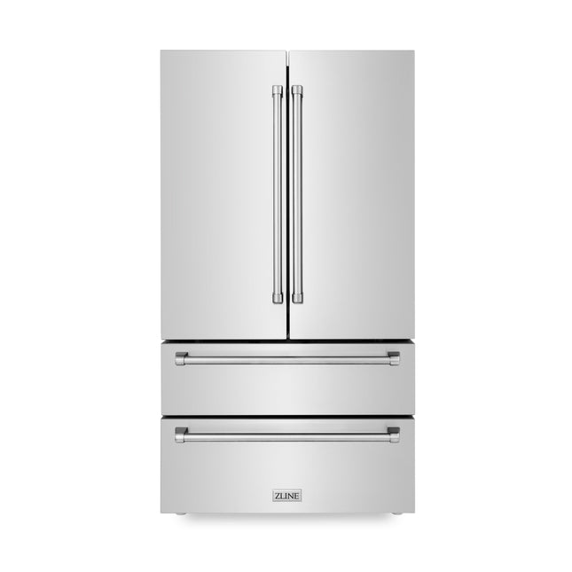 ZLINE 36 in. 22.5 cu. ft. Counter-Depth French Door Refrigerator with Ice Maker in Fingerprint-Resistant Stainless Steel (RFM-36) Zline Appliances