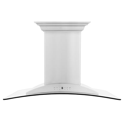 36" ZLINE CrownSound™Ducted Vent Island Mount Range Hood in Stainless Steel with Built-in Bluetooth Speakers (GL9iCRN-BT-36)