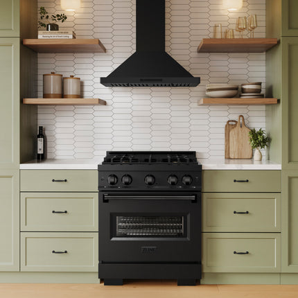 ZLINE 30" Convertible Vent Wall Mount Range Hood in Black Stainless Steel (BSKBN-30)