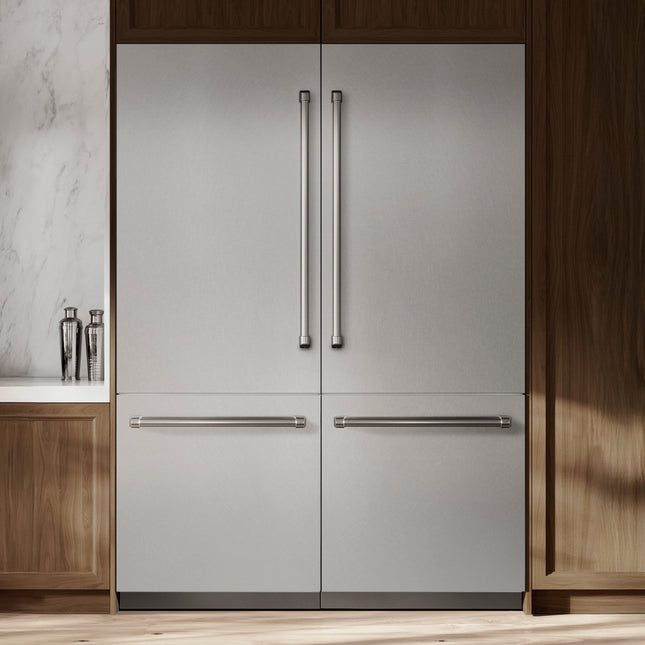 ZLINE 60 in. 32.2 cu. ft. French Door Built-In Bottom Freezer Refrigerator with Water Dispensers and Ice Makers in Satin Stainless Steel (RBIV-SN-60)