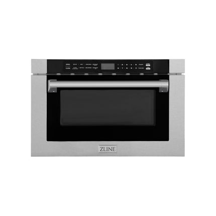ZLINE 24 in. 1.2 cu. ft. Built-in Microwave Drawer with a Traditional Handle in Satin Stainless Steel (MWD-1-SS-H)